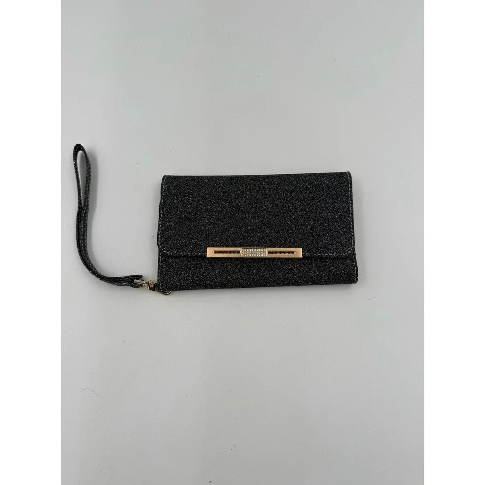 Wenbelle Black Glitter Wristlet (6.5 in x 4 in) Excellent Condition